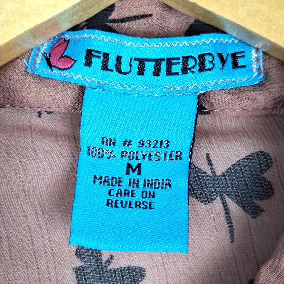 Womens Top Medium Butterfly‎ Fairy Grunge Boho Chic Feminine Gauzy Whimsical - Picture 2 of 6